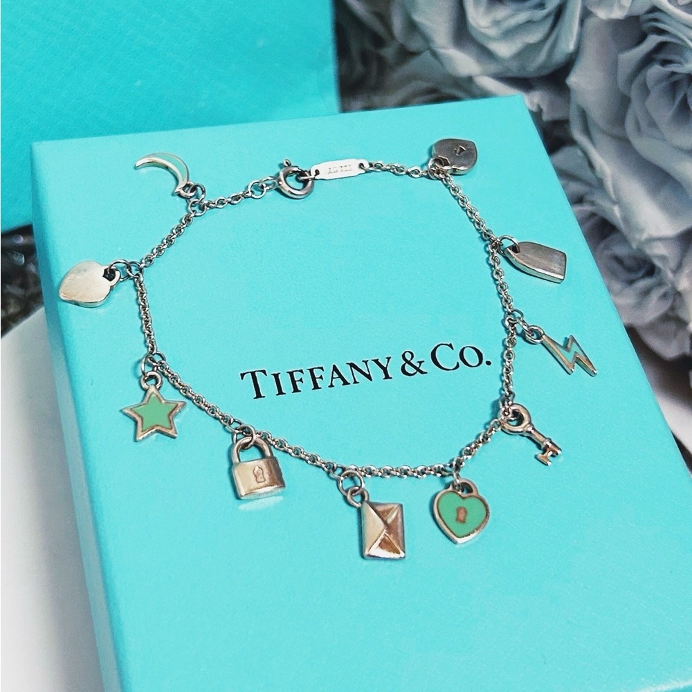 Authentic Tiffany & Co. RARE Mini Love Notes 925 Sterling Silver Charm Bracelet - Picture 5 of 12